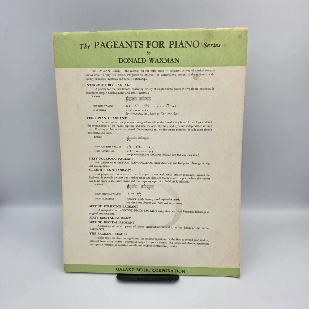 Pageants for Piano First Folk Song Pageant 1958 By Donald Waxman Galaxy